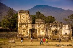 Kids Playing Soccer at Ruins in Antigua, Guatemala, Central America-Laura Grier-Photographic Print