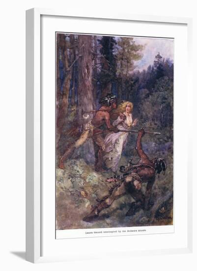 Laura Secord Intercepted by the Mohawk Scouts, C.1920-Henry Sandham-Framed Giclee Print