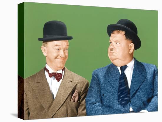 Laurel and Hardy (From Left: Stan Laurel, Oliver Hardy), CA Early 1940s-null-Stretched Canvas