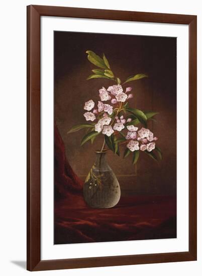 Laurel Blossoms in a Vase-Martin Johnson Heade-Framed Giclee Print