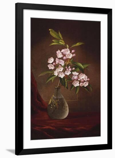 Laurel Blossoms in a Vase-Martin Johnson Heade-Framed Giclee Print