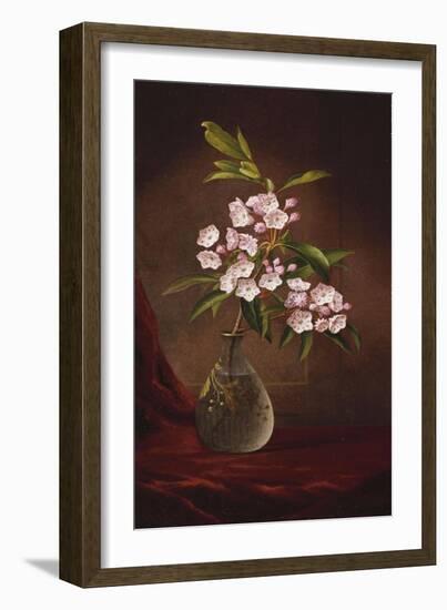 Laurel Blossoms in a Vase-Martin Johnson Heade-Framed Giclee Print