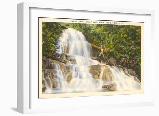 Laurel Falls, Great Smoky Mountains-null-Framed Art Print