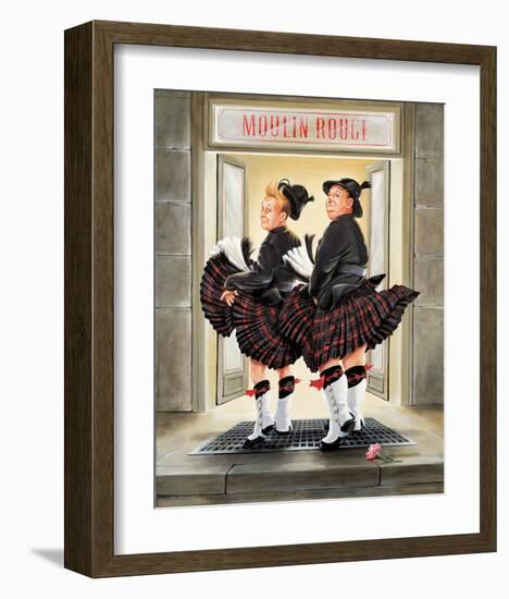 Laurel & Hardy Flying Skirts-Renate Holzner-Framed Art Print