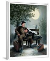 Laurel & Hardy Overnight Bench-Renate Holzner-Framed Premium Giclee Print