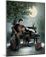 Laurel & Hardy Overnight Bench-Renate Holzner-Mounted Art Print