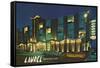 Laurel Motor Inn at Night-null-Framed Stretched Canvas