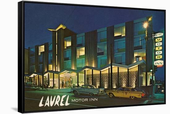 Laurel Motor Inn at Night-null-Framed Stretched Canvas