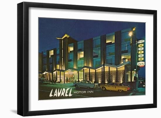 Laurel Motor Inn at Night-null-Framed Art Print