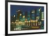 Laurel Motor Inn at Night-null-Framed Premium Giclee Print