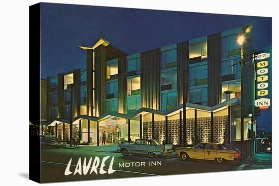 Laurel Motor Inn at Night-null-Stretched Canvas