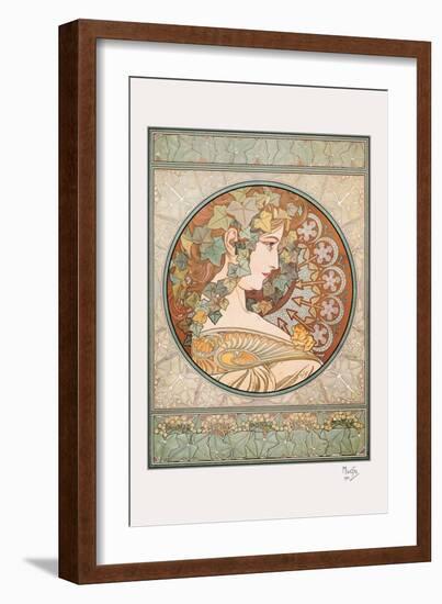 Laurel-Alphonse Mucha-Framed Art Print