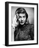 Lauren Bacall (b/w photo)-null-Framed Photo