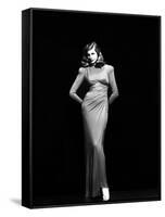 Lauren Bacall (b/w photo)-null-Framed Stretched Canvas