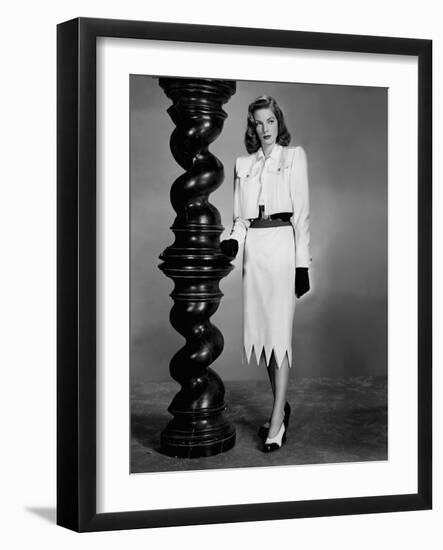 Lauren Bacall (b/w photo)-null-Framed Photo