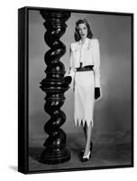 Lauren Bacall (b/w photo)-null-Framed Stretched Canvas