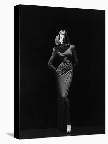 Lauren Bacall (b/w photo)-null-Stretched Canvas