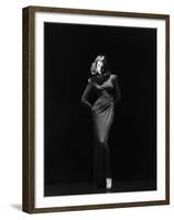 Lauren Bacall (b/w photo)-null-Framed Photo