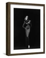 Lauren Bacall (b/w photo)-null-Framed Photo