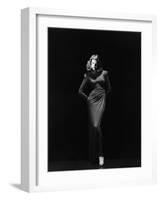 Lauren Bacall (b/w photo)-null-Framed Photo