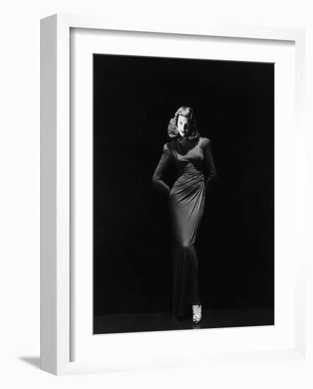 Lauren Bacall (b/w photo)-null-Framed Photo