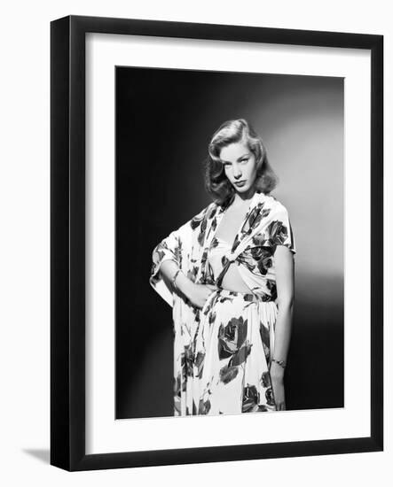 Lauren Bacall, c. 1945 (b/w photo)-null-Framed Photo