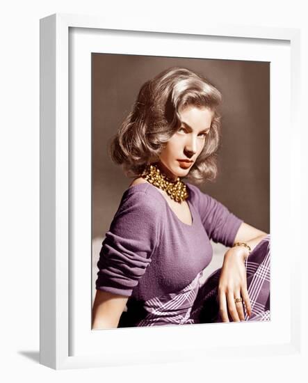 Lauren Bacall, ca. 1945-null-Framed Photo