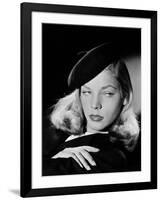 Lauren Bacall en, 1946 (b/w photo)-null-Framed Photo