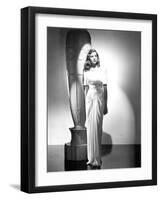 Lauren Bacall en, 1947 (b/w photo)-null-Framed Photo