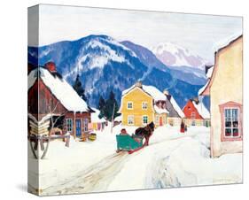 Laurentian Village-Clarence Alphonse Gagnon-Stretched Canvas