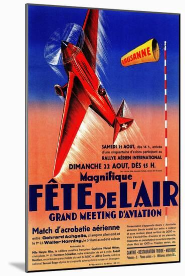Lausanne, France - Airshow Featuring Haryse Hilsz Promotional Poster-Lantern Press-Mounted Art Print