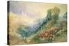 Lausanne from the West-J. M. W. Turner-Stretched Canvas