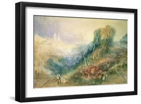 Lausanne from the West-J. M. W. Turner-Framed Giclee Print