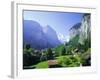 Lauterbrunnen and Staubbach Falls, Jungfrau Region, Swiss Alps, Switzerland, Europe-Roy Rainford-Framed Photographic Print