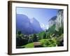 Lauterbrunnen and Staubbach Falls, Jungfrau Region, Swiss Alps, Switzerland, Europe-Roy Rainford-Framed Photographic Print