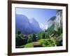 Lauterbrunnen and Staubbach Falls, Jungfrau Region, Swiss Alps, Switzerland, Europe-Roy Rainford-Framed Photographic Print