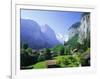 Lauterbrunnen and Staubbach Falls, Jungfrau Region, Swiss Alps, Switzerland, Europe-Roy Rainford-Framed Photographic Print