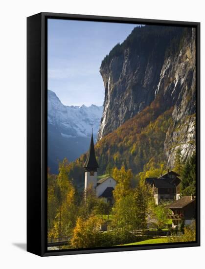 Lauterbrunnen Church, Berner Oberland, Switzerland-Doug Pearson-Framed Stretched Canvas