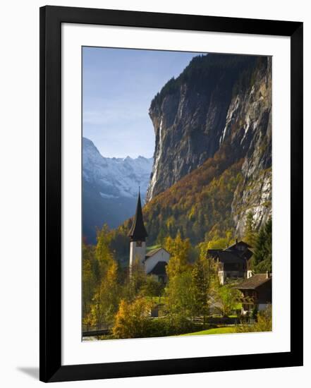 Lauterbrunnen Church, Berner Oberland, Switzerland-Doug Pearson-Framed Photographic Print