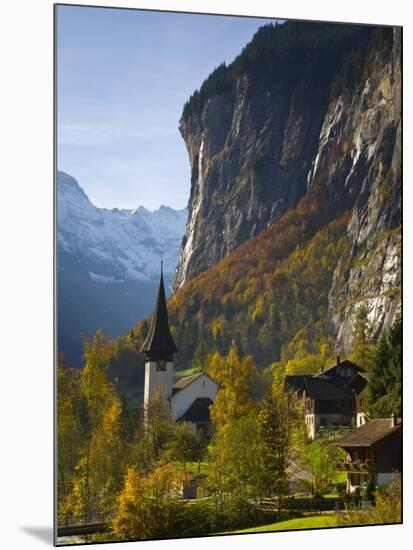 Lauterbrunnen Church, Berner Oberland, Switzerland-Doug Pearson-Mounted Photographic Print