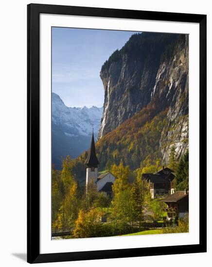 Lauterbrunnen Church, Berner Oberland, Switzerland-Doug Pearson-Framed Photographic Print