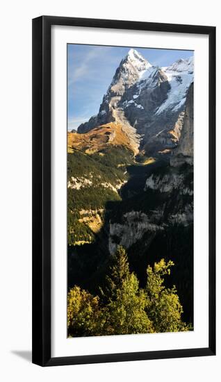 Lauterbrunnen Valley with Mt Eiger in the Background, Murren, Bernese Oberland, Bern, Switzerland-null-Framed Photographic Print