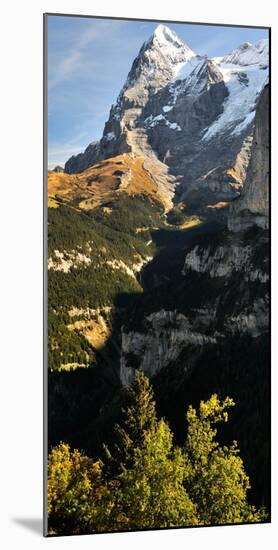 Lauterbrunnen Valley with Mt Eiger in the Background, Murren, Bernese Oberland, Bern, Switzerland-null-Mounted Photographic Print