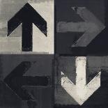Artistic Grunge Design Monochrome Arrows Set, Four Arrow Signs Painted on a Wall-Lava 4 images-Photographic Print