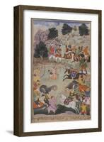 Lava and Kishu Engage Lakshmana in Battle,1598-Makra-Framed Giclee Print