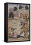 Lava and Kishu Engage Lakshmana in Battle,1598-Makra-Framed Stretched Canvas