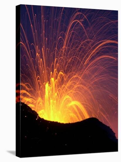 Lava Bursts from Mount Etna, Near Nicolosi, Italy, Wednesday July 25, 2001-Pier Paolo Cito-Stretched Canvas