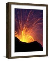 Lava Bursts from Mount Etna, Near Nicolosi, Italy, Wednesday July 25, 2001-Pier Paolo Cito-Framed Photographic Print