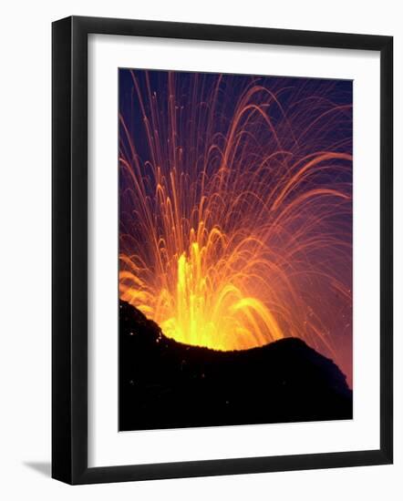 Lava Bursts from Mount Etna, Near Nicolosi, Italy, Wednesday July 25, 2001-Pier Paolo Cito-Framed Photographic Print