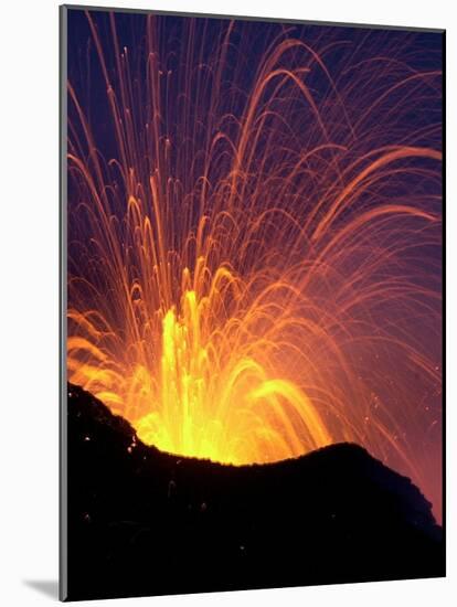 Lava Bursts from Mount Etna, Near Nicolosi, Italy, Wednesday July 25, 2001-Pier Paolo Cito-Mounted Photographic Print